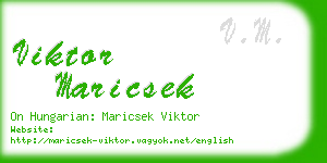 viktor maricsek business card